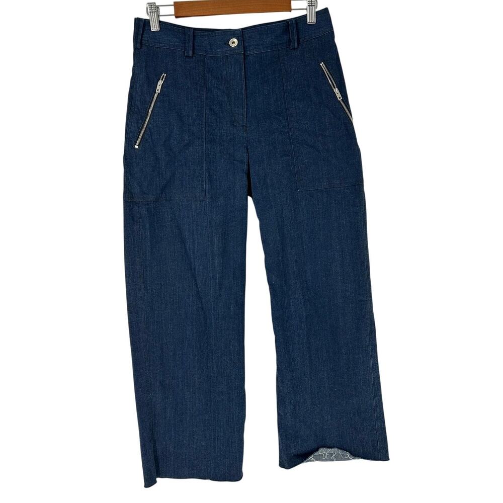 Rag and Bone Trousers Denim Size 4 Wide Leg Cropped Raw Hem